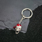 Red Bandana Skull Key Ring