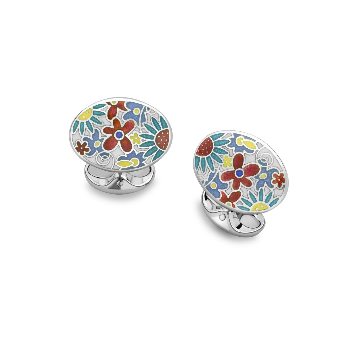 Silver Floral Design Cufflinks