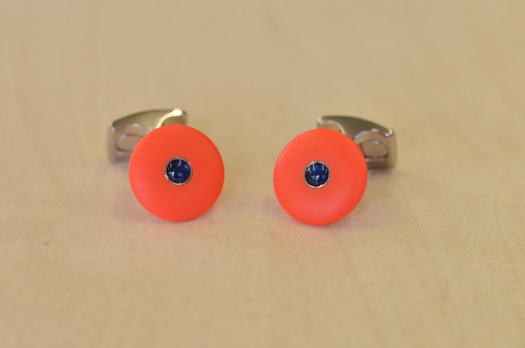 Round Orange cufflinks from the 'Brights'