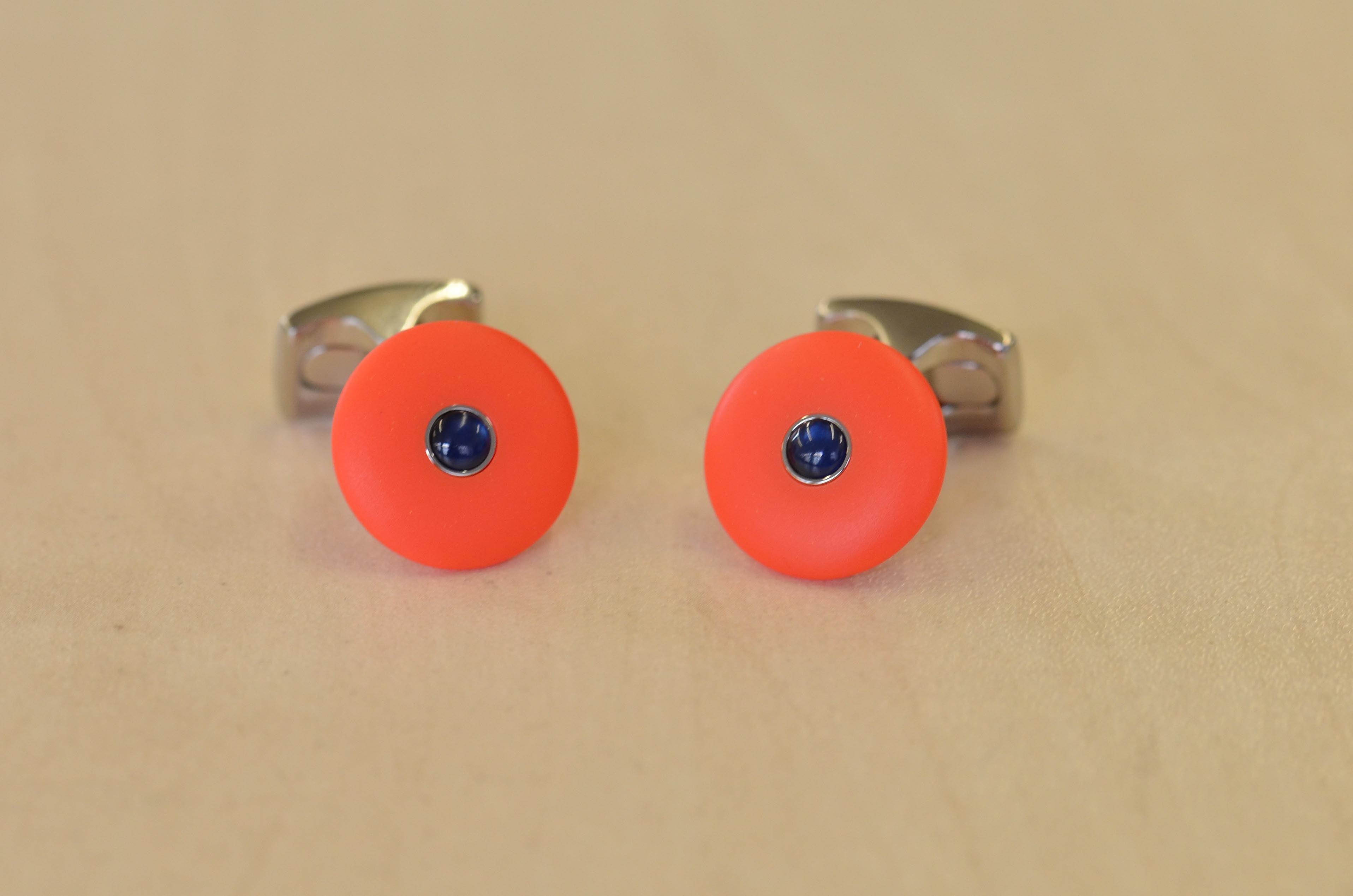 Round Orange cufflinks from the 'Brights'