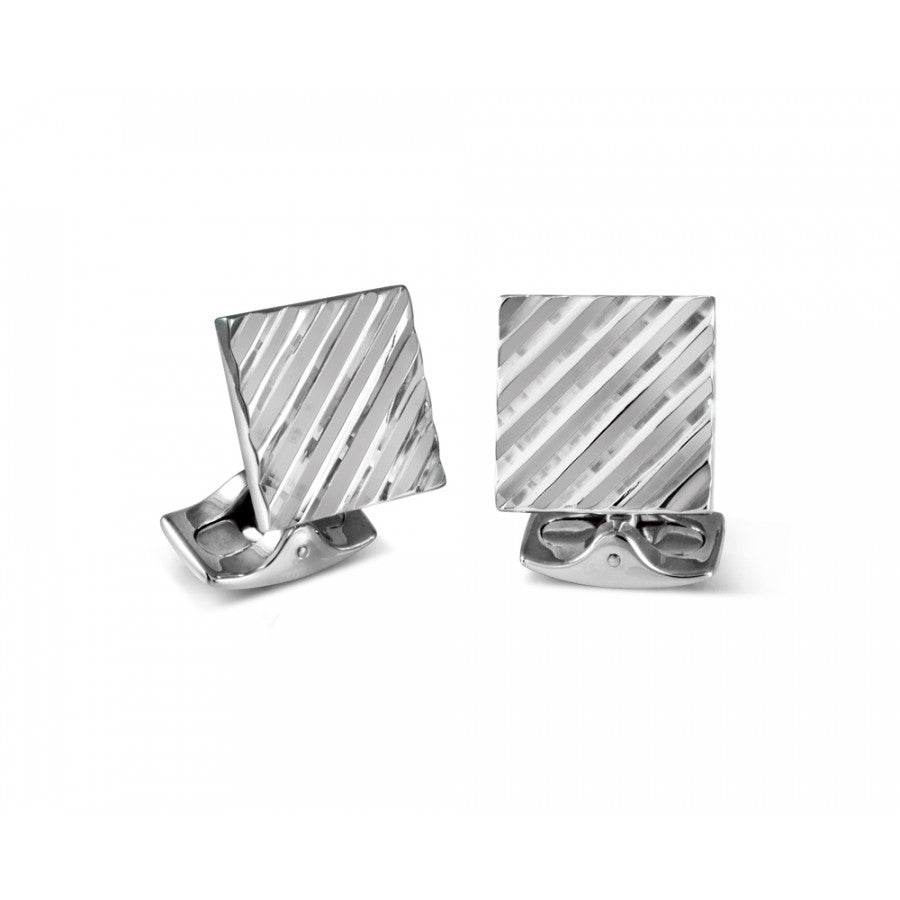 Square Engine Turned Cufflinks