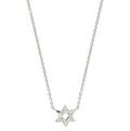 Silver Love Letter Pave Star of David Necklace