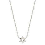 Silver Love Letter Pave Star of David Necklace