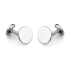 Silver Plain Oval Cufflinks