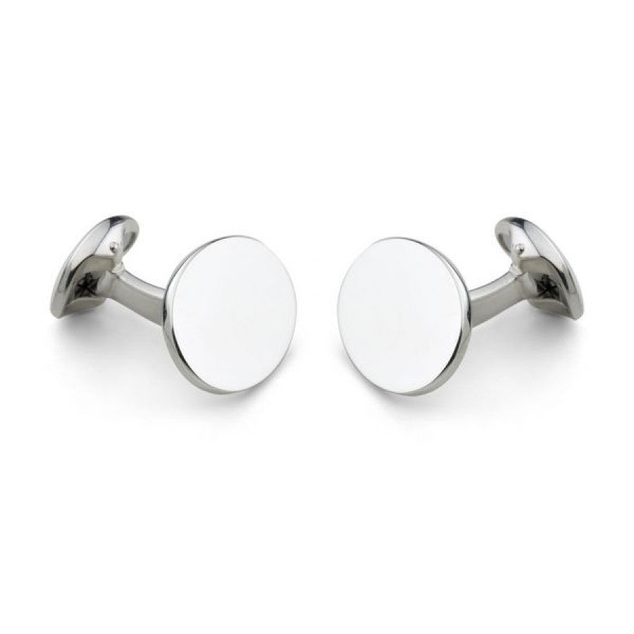 Silver Plain Oval Cufflinks