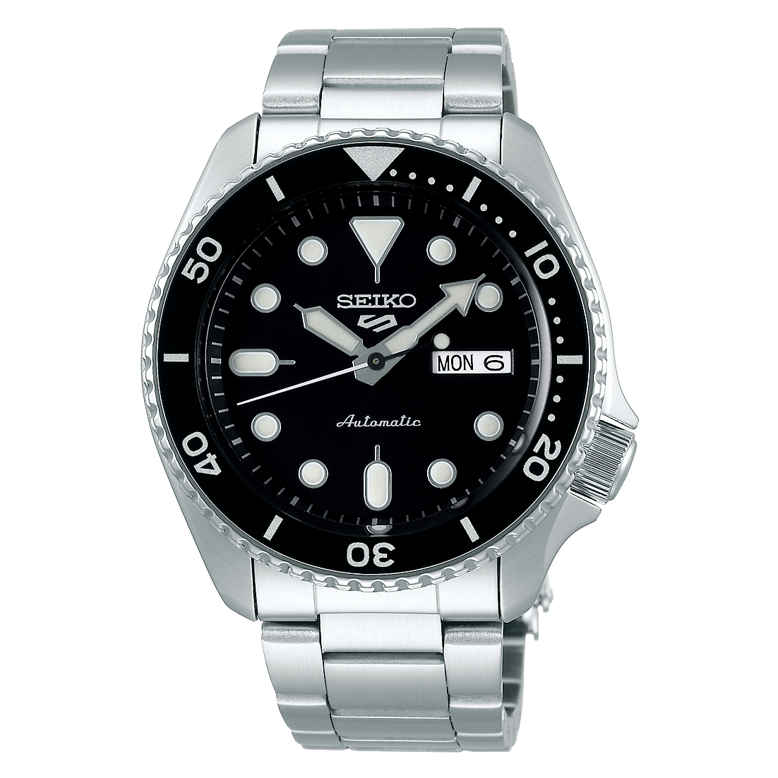 Seiko 5 Sport Black Dial Metal Bracelet