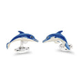 Silver & Enamel Dolphin Cufflinks