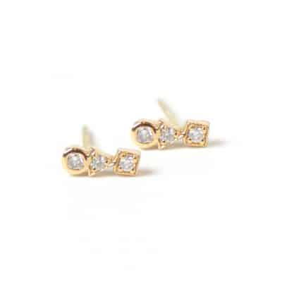 Diamond Cléo Bar Studs