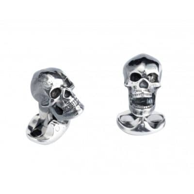 Oxidized Silver Skull Cufflinks