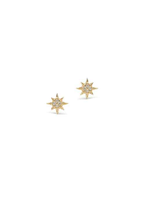 Gold Micro Aztec North Star Studs
