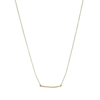 10 Karat Yellow Gold Brushed Bar Necklace