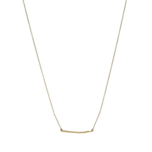 10 Karat Yellow Gold Brushed Bar Necklace