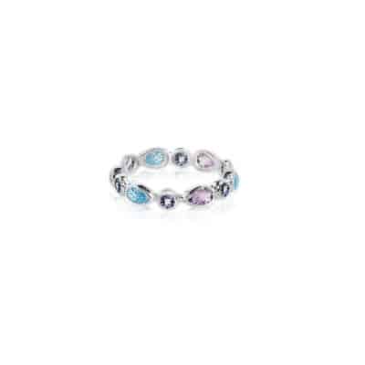 Silver and Blue Topaz Band