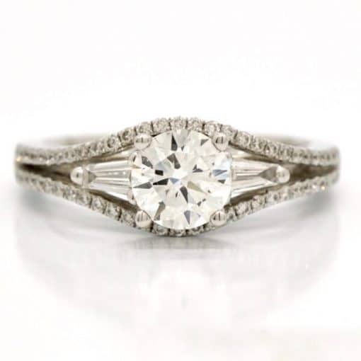 18 Karat White Gold Split Halo Diamond Ring