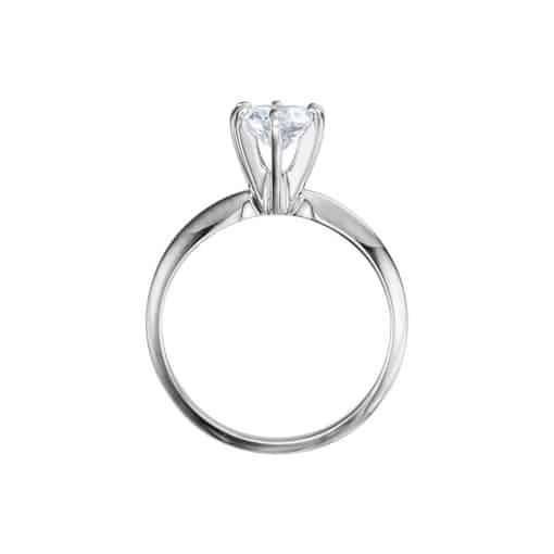 18 Karat White Gold 6-Claw Diamond Solitaire Ring