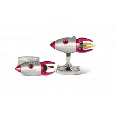 Steel and Aluminum Rocket Ship Cufflinks