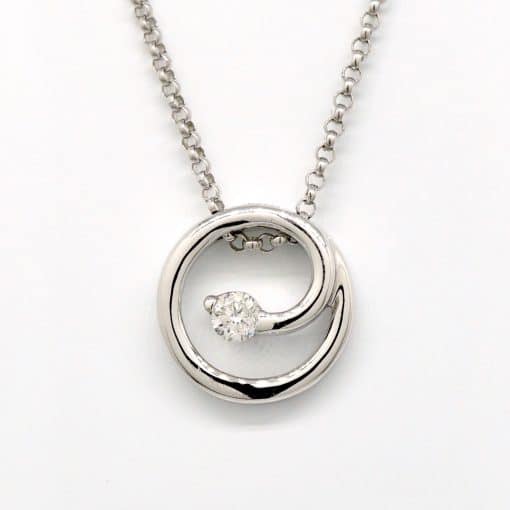 Swirly Diamond Pendant Necklace