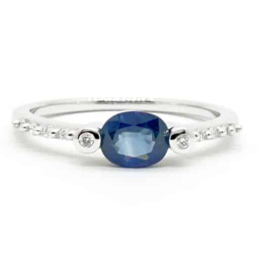 Sapphire Bead Band Solitaire
