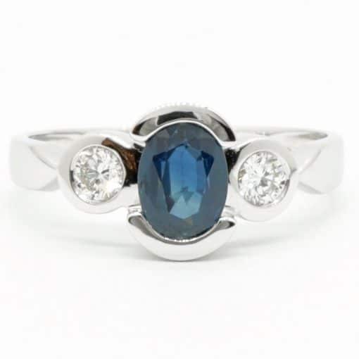 Oval Sapphire 3-Stone Ring