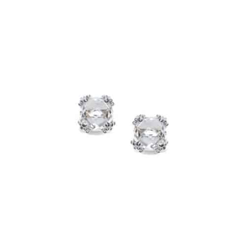 Mini Silver and White Topaz Dew Drop Cluster Studs