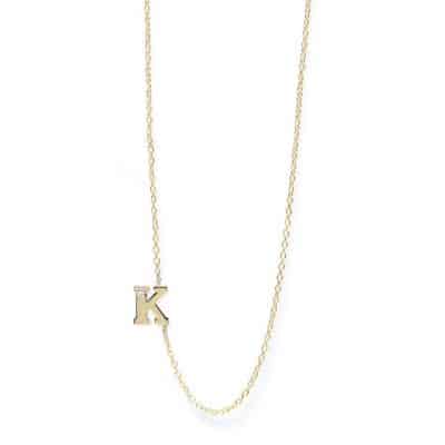 14 Karat Yellow Love Letter Pavé necklace A to Z