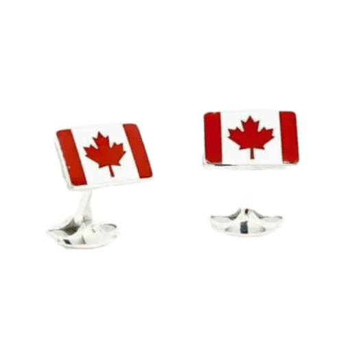 Silver Canadian Flag Cufflinks