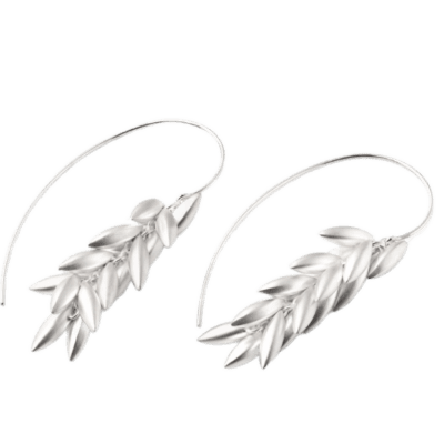 Silver Wheat Earrings