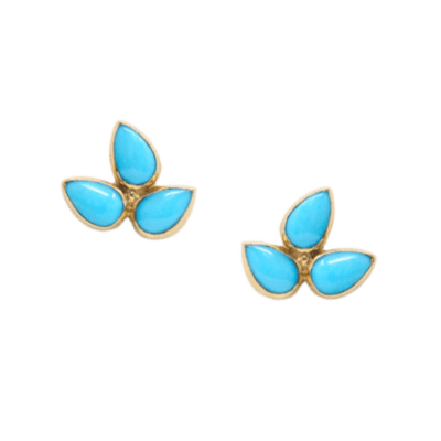 Gold and Turquoise Bouquet Studs