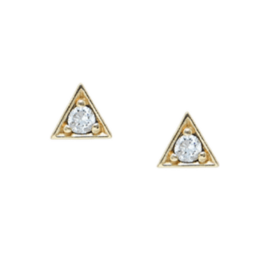 Gold Aztec Cléo – Triangle Studs