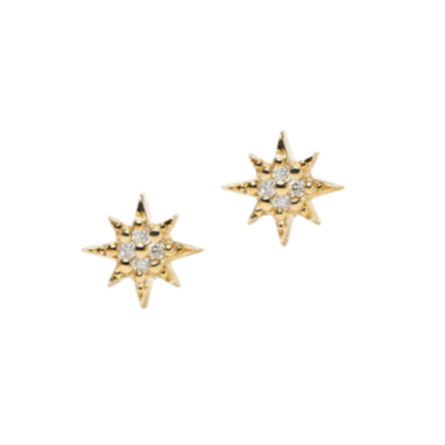 Gold Micro Aztec North Star Studs