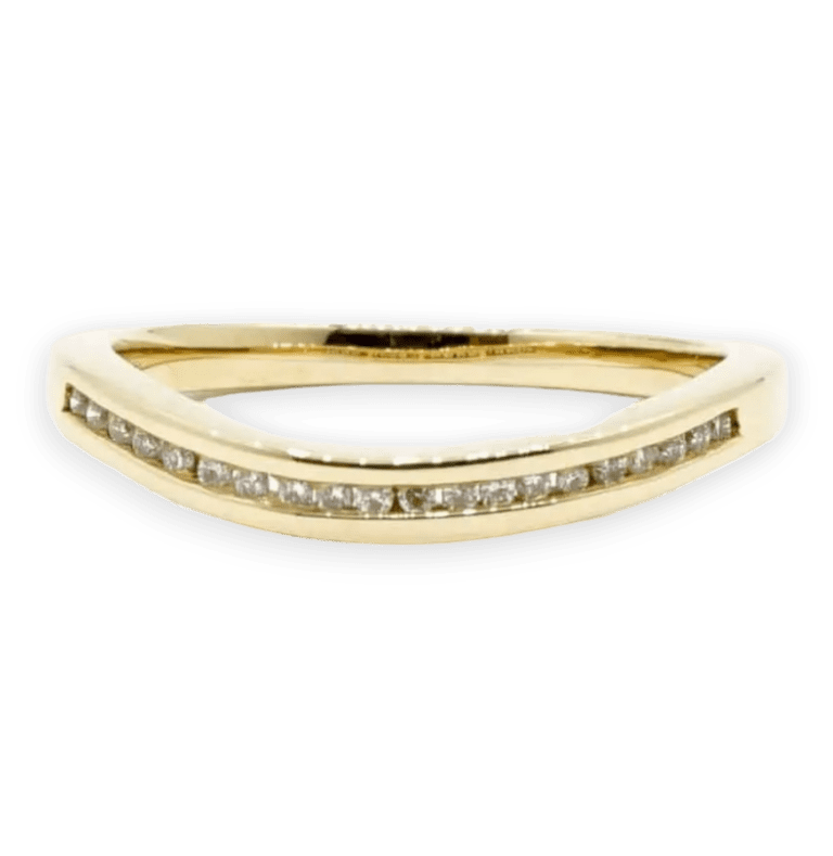 18 Karat Yellow Gold Curved Anniversary Ring Atelier Lou