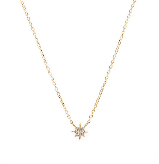 Gold Micro Aztec North Star Necklace