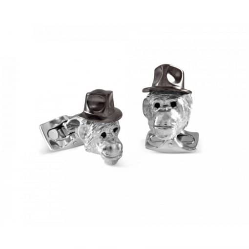 Chimp with Black Hat Cufflinks