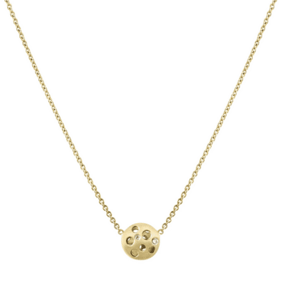 18 Karat Yellow Gold Tiny Coin Necklace