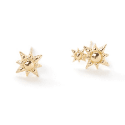 Gold Aztec Double Starburst Micro Studs