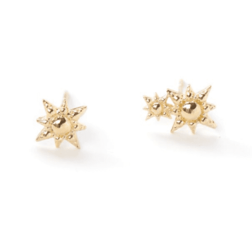 Gold Aztec Double Starburst Micro Studs