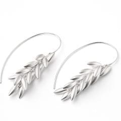 Silver Wheat Earrings
