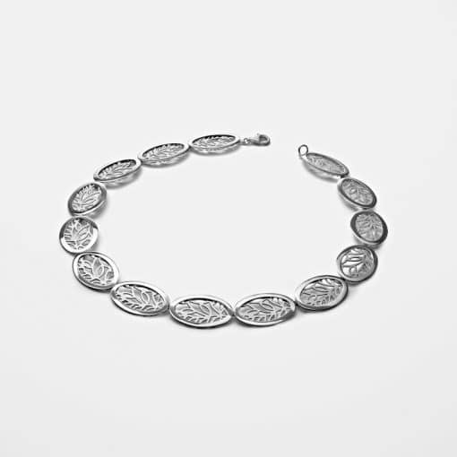 Silver Leaf Collage Necklace