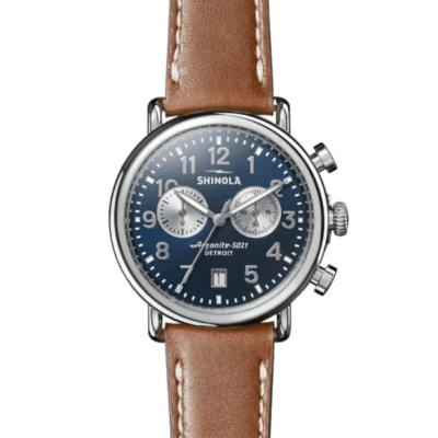 The Shinola Runwell Chrono 41mm, Blue Dial, Silver Sub Dials