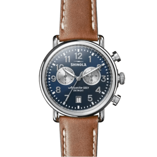 The Shinola Runwell Chrono 41mm, Blue Dial, Silver Sub Dials