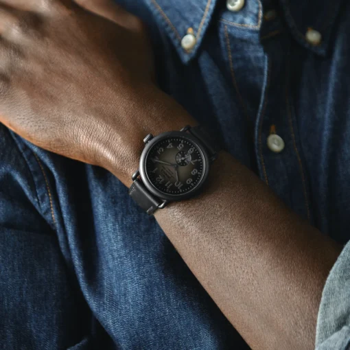 The Shinola Runwell 41mm, Black Dial, Gunmetal PVD - Image 6