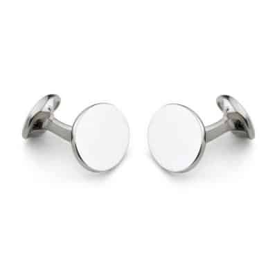 Silver Plain Oval Cufflinks