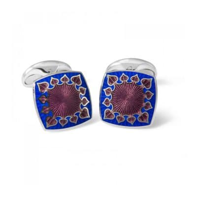 Fancy Cufflinks in Red and Blue Enamel