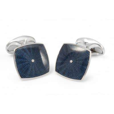 Deep Bentley Blue Enamel Cufflinks