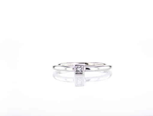 14 Karat Gold Mini Solitaire Birthstone Princess-cut Diamond Ring