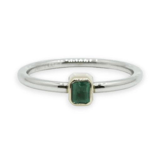 14 Karat Gold Mini Solitaire Birthstone Emerald Ring