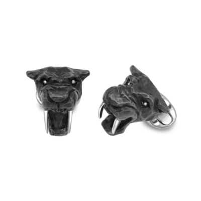 Silver Saber Tooth Tiger Cufflinks