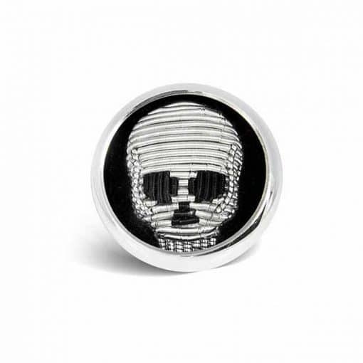 Embroidered Skull Lapel Pin