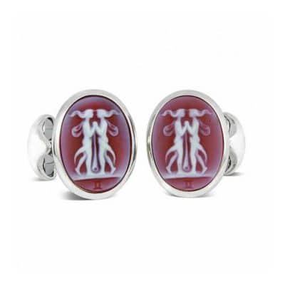 Silver Zodiac Cufflinks - Gemini