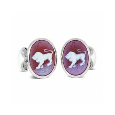 Silver Zodiac Cufflinks - Leo